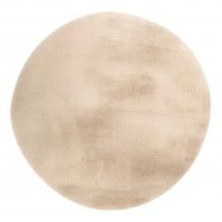 Arte Espina Hochflorteppich Rabbit Light 500 Rund - Kunstfaser - Beige - Durchmesser: 120 cm