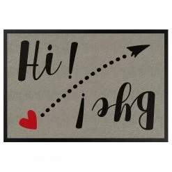 Bilderwelten Fußmatte Hi Bye - Mischgewebe - Grau - 60 x 40 cm