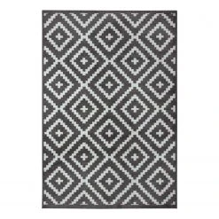 Top Square Kurzflorteppich Roslev - Kunstfaser - Dunkelgrau - 200 x 280 cm