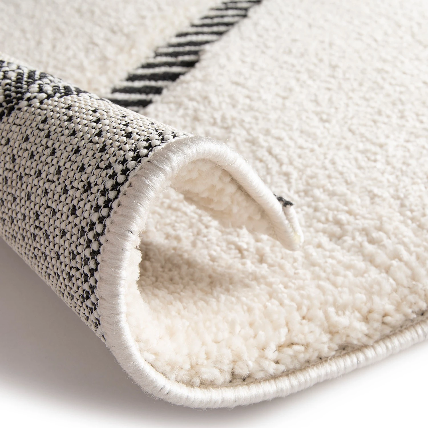 Top Square Kurzflorteppich Edgar - Kunstfaser - Weiß / Schwarz 3 Top Square Kurzflorteppich Edgar - Kunstfaser - Weiß / Schwarz – Bild 3