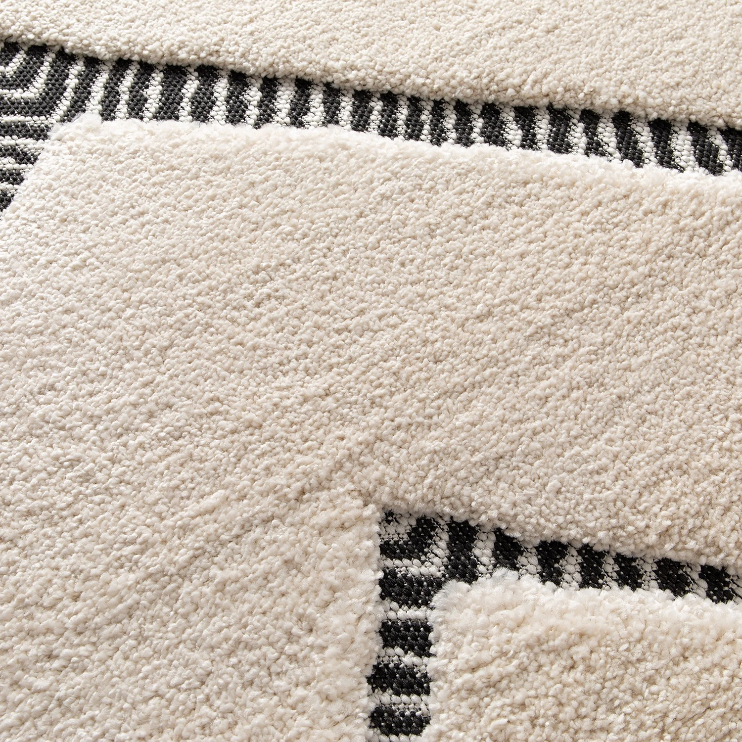 Top Square Kurzflorteppich Edgar - Kunstfaser - Weiß / Schwarz 5 Top Square Kurzflorteppich Edgar - Kunstfaser - Weiß / Schwarz – Bild 5
