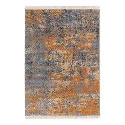 Top Square Kurzflorteppich Recycle II - Kunstfaser - Mehrfarbig / Blau / Gelb