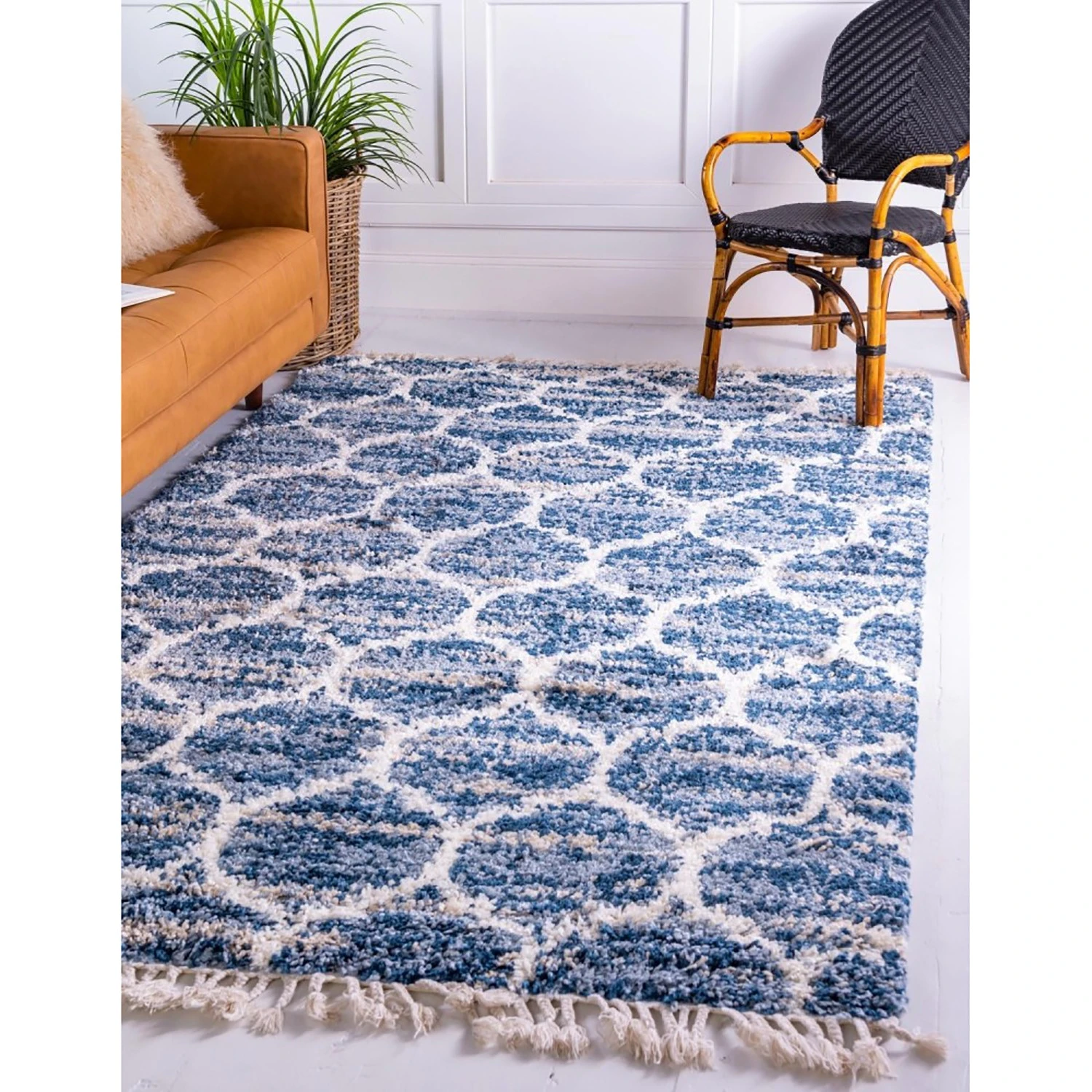 Top Square Hochflorteppich Top Shag I - Polypropylene / Jute - Blau - 150 x 245 cm 3 Top Square Hochflorteppich Top Shag I - Polypropylene / Jute - Blau - 150 x 245 cm – Bild 3