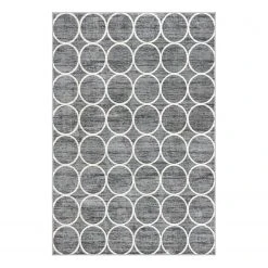 Top Square Kurzflorteppich Titan Trellis II - Polypropylene / Jute - Dunkelgrau - 185 x 275 cm