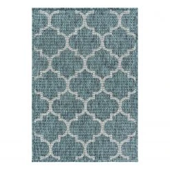 Top Square In-/Outdoorteppich Outdoor Crosses I - Petrol - 60 x 90 cm