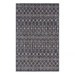 Top Square In-/ Outdoorteppich Outdoor Crosses III - Polypropylene - Grau - 150 x 245 cm