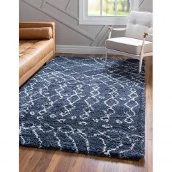 Top Square Kurzflorteppich Temara Shag I - Polypropylene / Jute - Marineblau - 120 x 185 cm -Teppiche populaire boutique 1000284836 210819 14353503923 MOOD DETAILS P000000001000284836 mood