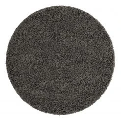 Top Square Hochflorteppich Shaggy Shag II - Polypropylen / Baumwolle - Dunkelgrau - Durchmesser: 120 cm
