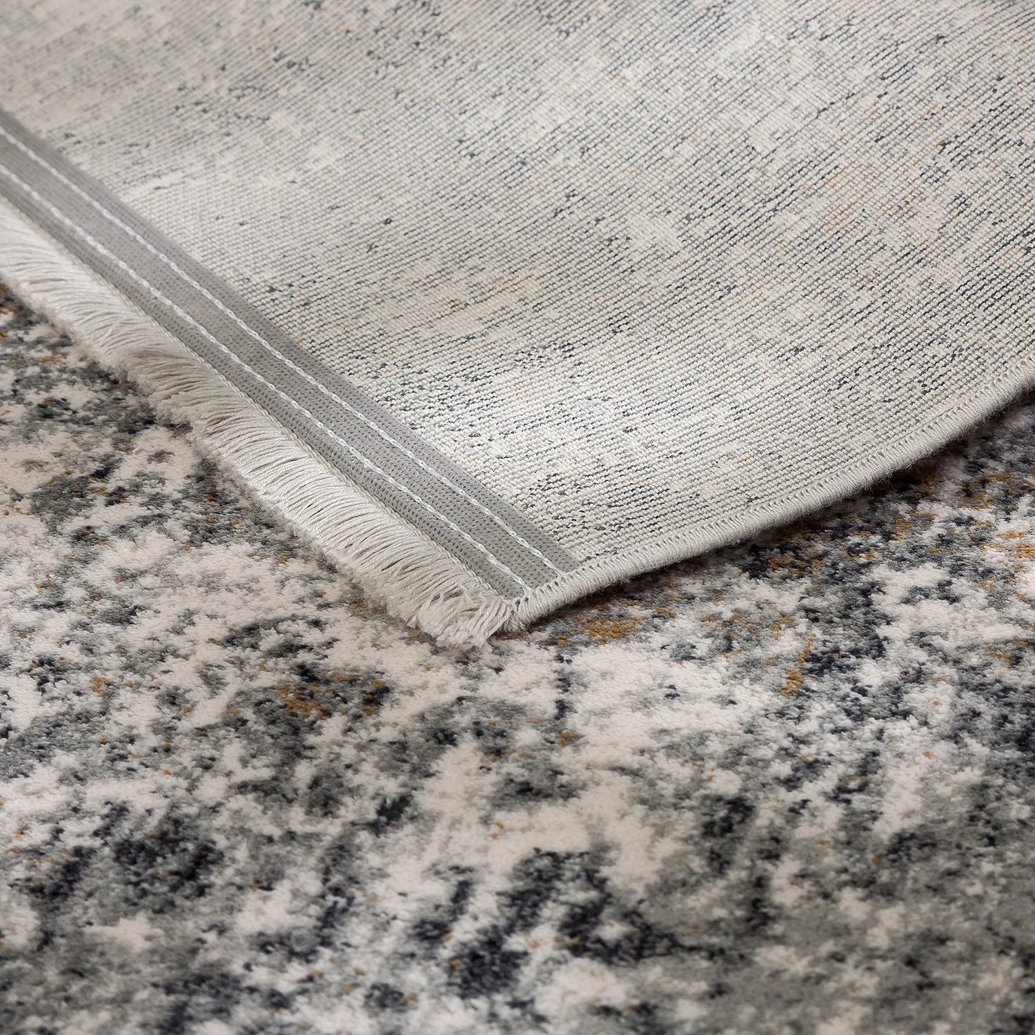 Astra Kurzflorteppich Julia VII - Viskose / Polyester - Grau / Gold - 80 x 150 cm 3 Astra Kurzflorteppich Julia VII - Viskose / Polyester - Grau / Gold - 80 x 150 cm – Bild 3