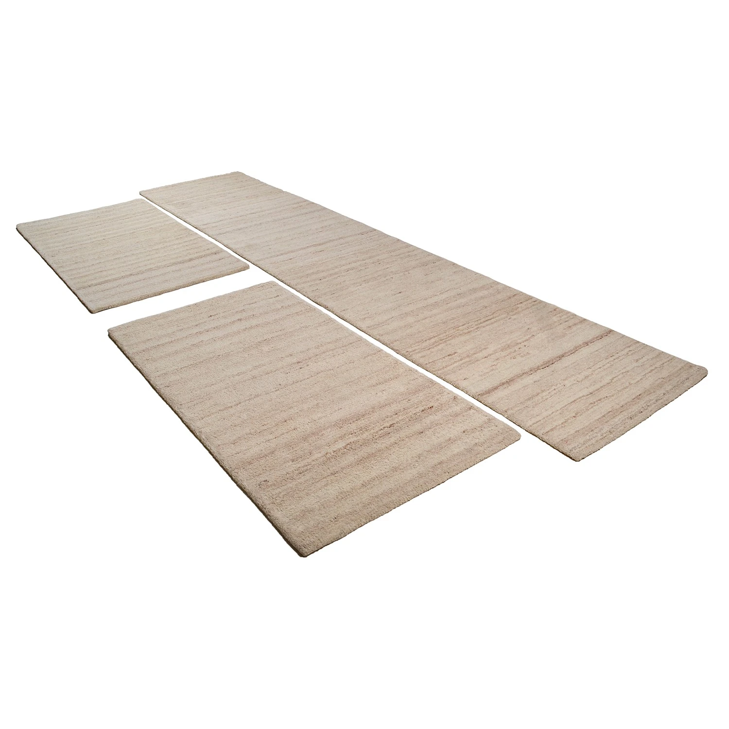 THEKO die markenteppiche Bettumrandung Royal Berber II (3-tlg.) - Schurwolle - Beige 2 THEKO die markenteppiche Bettumrandung Royal Berber II (3-tlg.) - Schurwolle - Beige – Bild 2