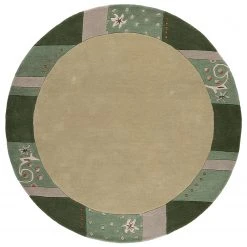 THEKO die markenteppiche Wollteppich Royal Ganges II - Wolle / Viskose - Grün