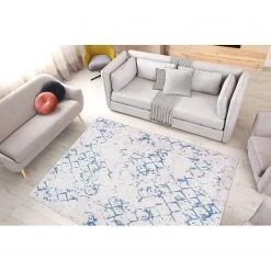 Kayoom Kurzflorteppich Peron 400 - Polyester - Weiß / Blau - 80 x 150 cm 11 Kayoom Kurzflorteppich Peron 400 - Polyester - Weiß / Blau - 80 x 150 cm -Teppiche populaire boutique 1000304611 211102 14545101242 MOOD DETAILS P000000001000304611 mood