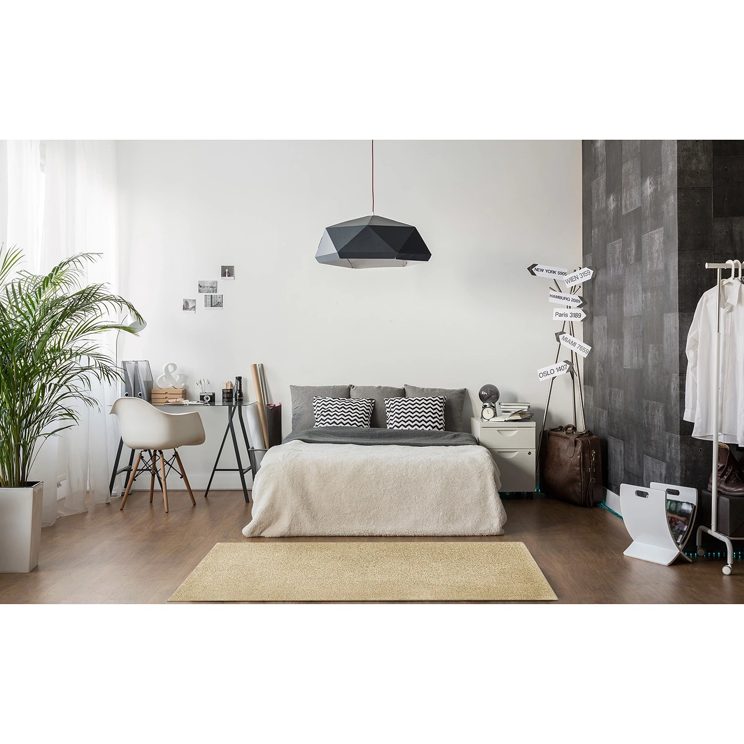 Andiamo Kurzflorteppich Cascade - Polyester - Creme - 120 x 170 cm 2 Andiamo Kurzflorteppich Cascade - Polyester - Creme - 120 x 170 cm – Bild 2