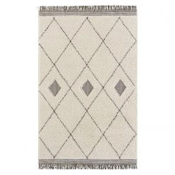 Mint Rugs Hochflorteppich Kanuri - Polypropylen - Creme / Schwarz - 120 x 170 cm