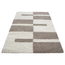 Ayyildiz Hochflorteppich Fornax - Polypropylen - Beige / Weiß - 60 x 110 cm