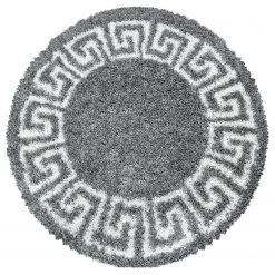 Ayyildiz Hochflorteppich Koba I - Polypropylen - Grau - Durchmesser: 80 cm