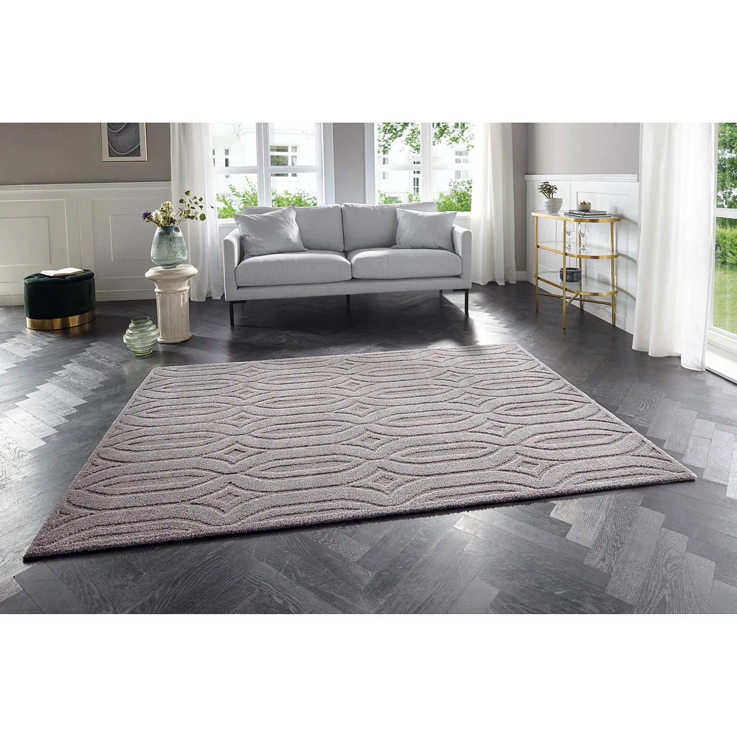 ELLE DECORATION Kurzflorteppich Optik Lantian - Polyester / Polypropylen - Dunkelgrau - 160 x 230 cm 2 ELLE DECORATION Kurzflorteppich Optik Lantian - Polyester / Polypropylen - Dunkelgrau - 160 x 230 cm – Bild 2