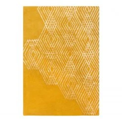 Flair Rugs Wollteppich Diamonds - Wolle - Ocker - 120 x 170 cm