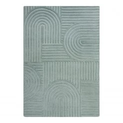 Flair Rugs Wollteppich Zen Garden - Wolle - Türkis - 120 x 170 cm