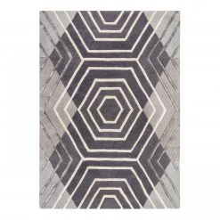 Flair Rugs Wollteppich Harlow - Wolle - Grau - 120 x 170 cm