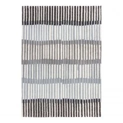 Flair Rugs Kurzflorteppich Linear Stripe - Polyester - Grau - 120 x 170 cm