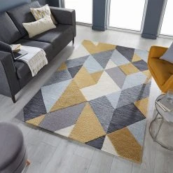 Flair Rugs Kurzflorteppich Icon Geometric - Polyester - Ocker - 160 x 230 cm -Teppiche populaire boutique 1000319198 220127 165813020 MOOD DETAILS P000000001000319198 mood