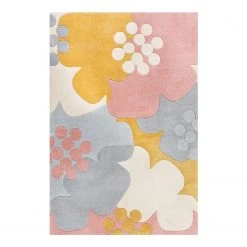 Flair Rugs Kurzflorteppich Retro Floral - Polyester - Ocker - 160 x 230 cm