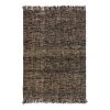 Flair Rugs Kurzflorteppich Idris - Jute - Natural / Schwarz - 120 x 170 cm
