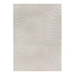 Flair Rugs Kurzflorteppich Channel - Viskose - Creme - 160 x 230 cm