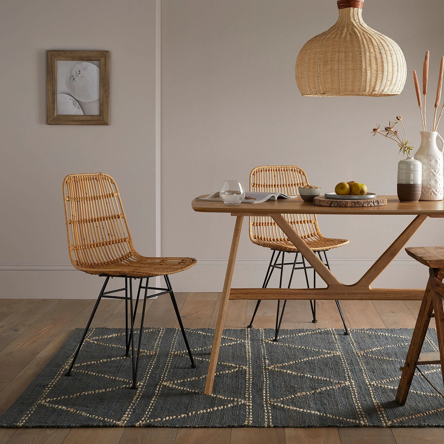 Flair Rugs Kurzflorteppich Rhombi - Jute - Jeansblau - 120 x 170 cm 2 Flair Rugs Kurzflorteppich Rhombi - Jute - Jeansblau - 120 x 170 cm – Bild 2