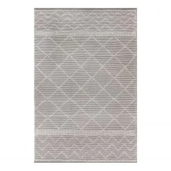 Flair Rugs Kurzflorteppich Carla - Polyethylen - Grau - 120 x 170 cm