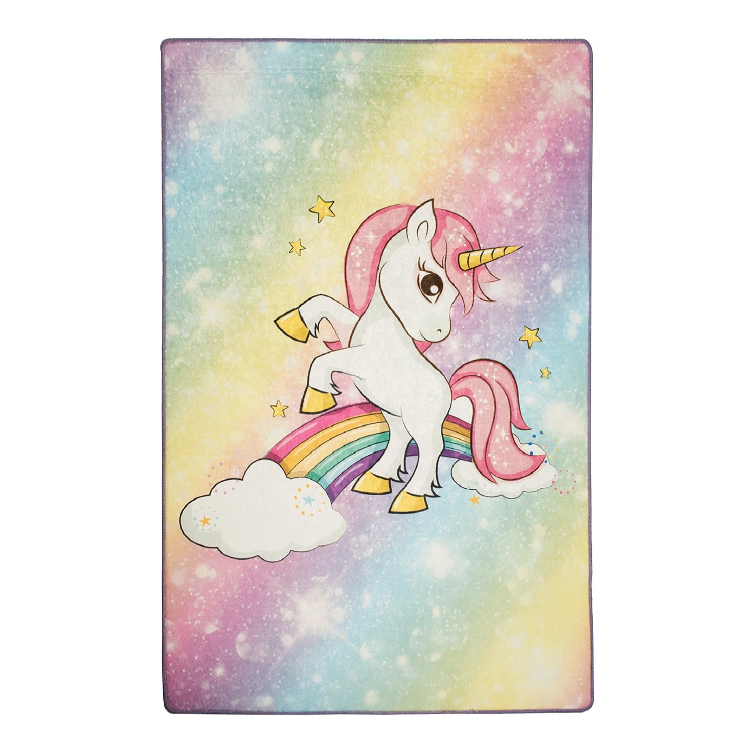 Top Square Kinderteppich Unicorn - Samtstoff - Mehrfarbig - 140 x 190 cm 1 Top Square Kinderteppich Unicorn - Samtstoff - Mehrfarbig - 140 x 190 cm