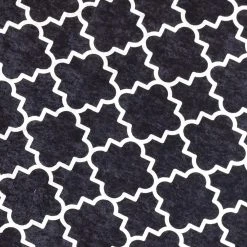 Top Square Läufer Kupa - Samt / Polyester - Schwarz / Weiß -Teppiche populaire boutique 1000329868 220318 030 DETAILS P000000001000329868