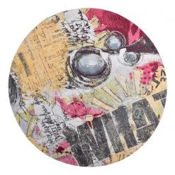 Gino Falcone Kurzflorteppich Cosima 107 I - Polyester / Baumwolle - Mehrfarbig - Durchmesser: 160 cm