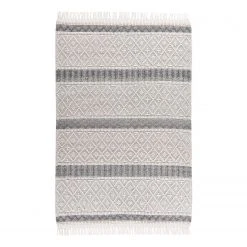 THEKO die markenteppiche Kurzflorteppich Vispy 915 - Schurwolle / Baumwolle - Natural - 170 x 240 cm