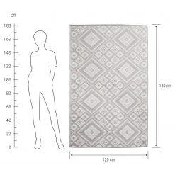 Butlers In-/ Outdoorteppich COLOUR CLASH Ethno I - Polypropylen / recyceltes Material - Grau - 120 x 180 cm -Teppiche populaire boutique 1000338251 220228 500 SKETCH DETAILS P000000001000338251 sketch