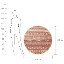 Butlers Outdoorteppich COLOUR CLASH Streifen III - Polypropylen - Hellrot / Creme -Teppiche populaire boutique 1000338310 220726 500 SKETCH DETAILS P000000001000338310 sketch