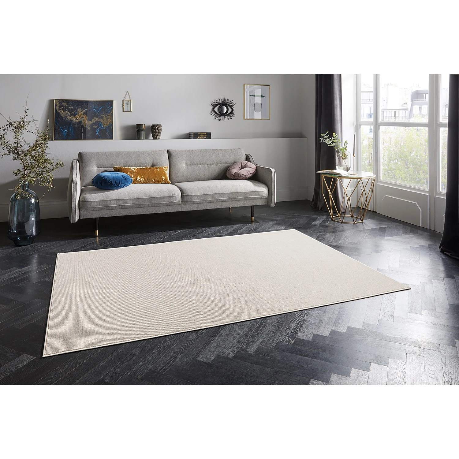 ELLE DECORATION Kurzflorteppich Alagnon - Viskose / Polyester - Creme - 200 x 300 cm 2 ELLE DECORATION Kurzflorteppich Alagnon - Viskose / Polyester - Creme - 200 x 300 cm – Bild 2