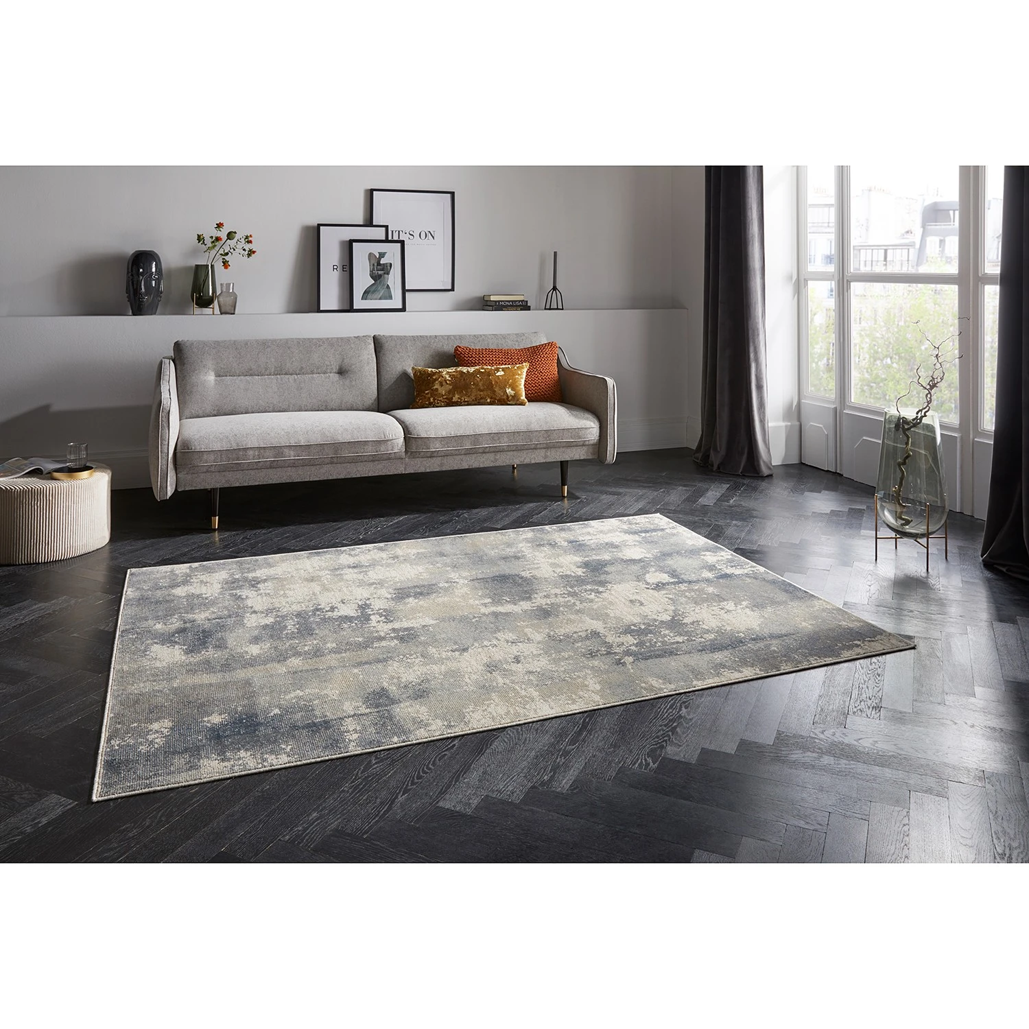 ELLE DECORATION Kurzflorteppich Allier - Viskose / Polyester - Blau - 120 x 170 cm 2 ELLE DECORATION Kurzflorteppich Allier - Viskose / Polyester - Blau - 120 x 170 cm – Bild 2