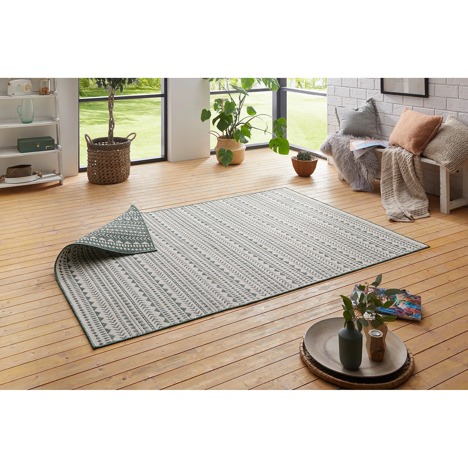 Top Square In-/Outdoor Wendeteppich Montendra - Polypropylen - Grün - 160 x 230 cm 2 Top Square In-/Outdoor Wendeteppich Montendra - Polypropylen - Grün - 160 x 230 cm – Bild 2