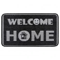 Hanse Home Fußmatte Smiley Welcome - Polypropylen - Anthrazit / Creme