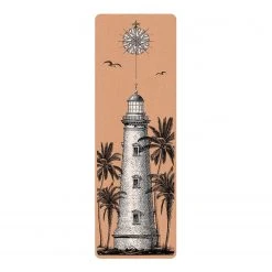 Bilderwelten Läufer/Yogamatte Leuchtturm Kompassrose - Oberfläche: Kork / Unterseite: Naturkautschuk - Schwarz