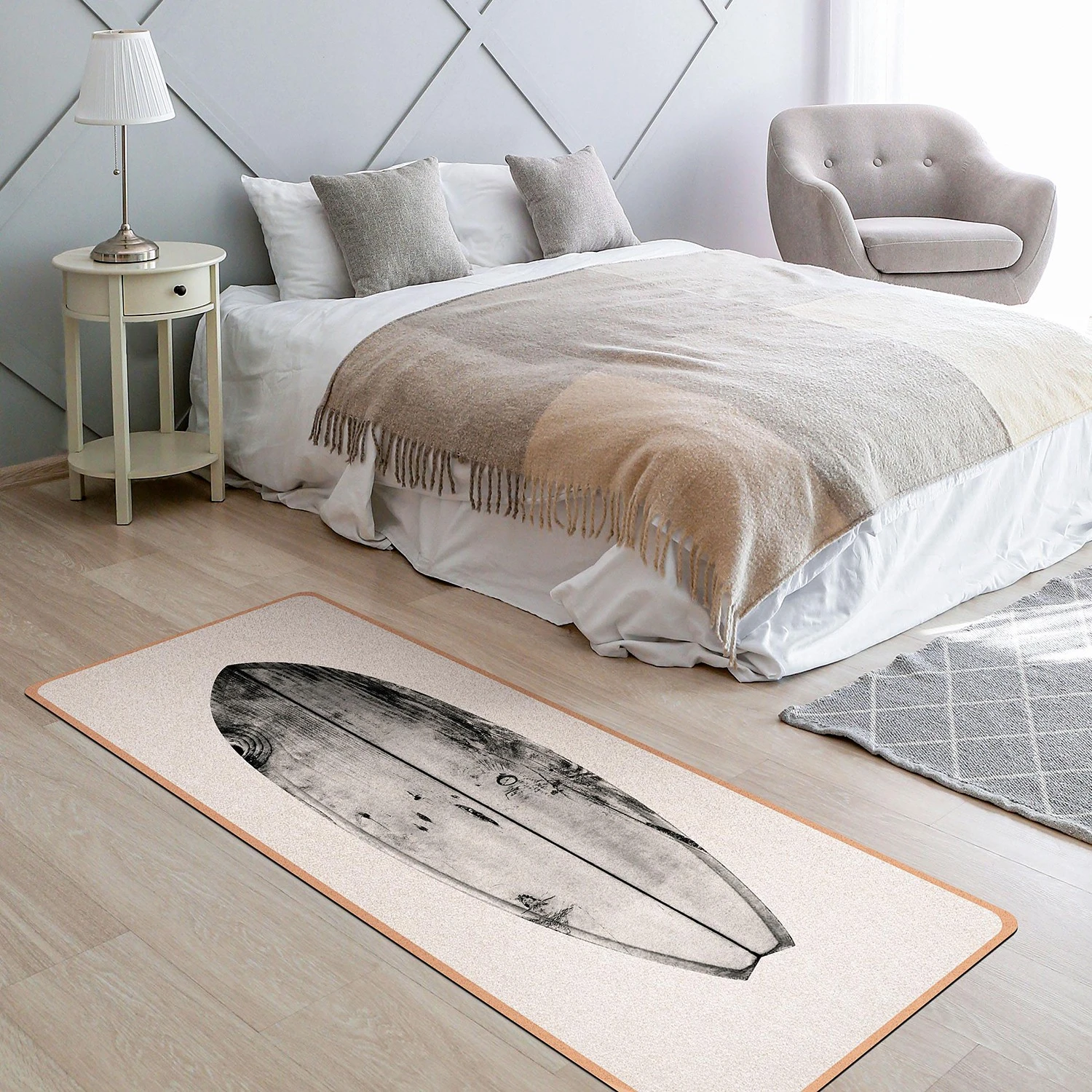 Bilderwelten Läufer/Yogamatte Surfboard - Oberfläche: Kork / Unterseite: Naturkautschuk - Schwarz / Weiß 2 Bilderwelten Läufer/Yogamatte Surfboard - Oberfläche: Kork / Unterseite: Naturkautschuk - Schwarz / Weiß – Bild 2