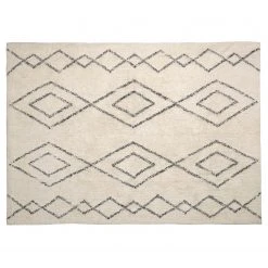 Top Square Kurzflorteppich Marivi - Baumwolle / Polyester - Beige / Weiß