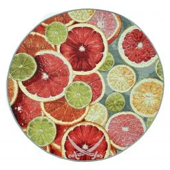 SANSIBAR In-/ Outdoorteppich Rantum Beach 003 II - Kunstfaser - Orange / Mehrfarbig - Durchmesser: 190 cm