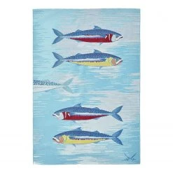 SANSIBAR In-/ Outdoorteppich Rantum Beach 015 - Kunstfaser - Türkis - 80 x 165 cm