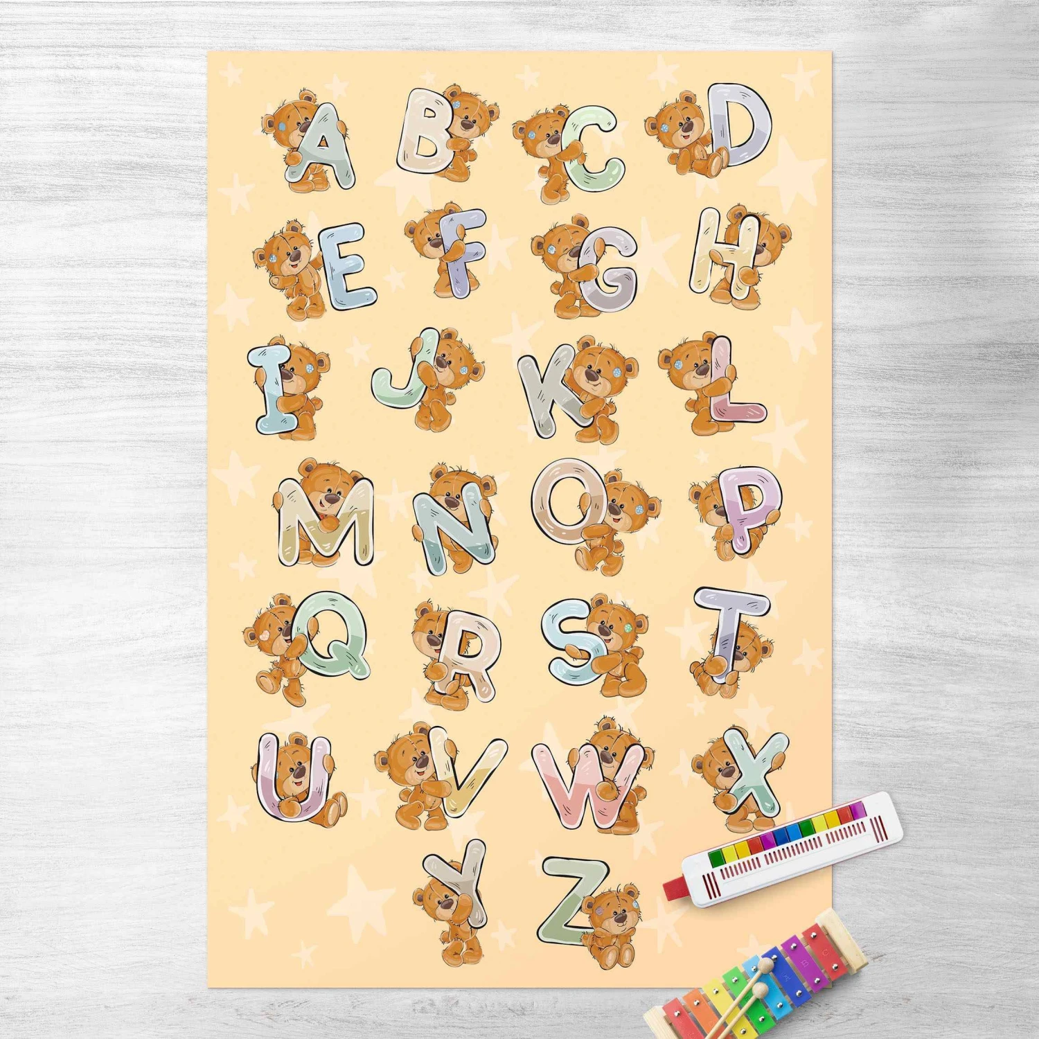 Bilderwelten Alphabet mit Teddy von A bis Z - 60 x 90 cm - Durchmesser: 90 cm 4 Bilderwelten Alphabet mit Teddy von A bis Z - 60 x 90 cm - Durchmesser: 90 cm – Bild 4