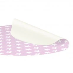 Bilderwelten Weiße Sterne auf Rosa - 140 x 140 cm - Durchmesser: 140 cm -Teppiche populaire boutique 186bd78407834946bcc467d197af16b9