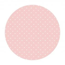 Bilderwelten No.YK59 Weiße Herzen auf Rosa - 160 x 160 cm - Durchmesser: 160 cm