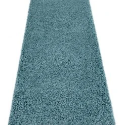 RugsX Teppich, Läufer SOFFI shaggy 5cm blau - 80 x 300 cm